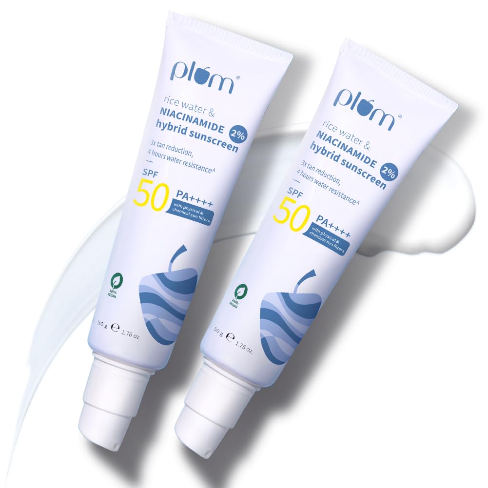 Plum All Skin Sunscreen  Spf 50 Pa++++ 2% Niacinamide & Rice Water (Pack Of 2)
