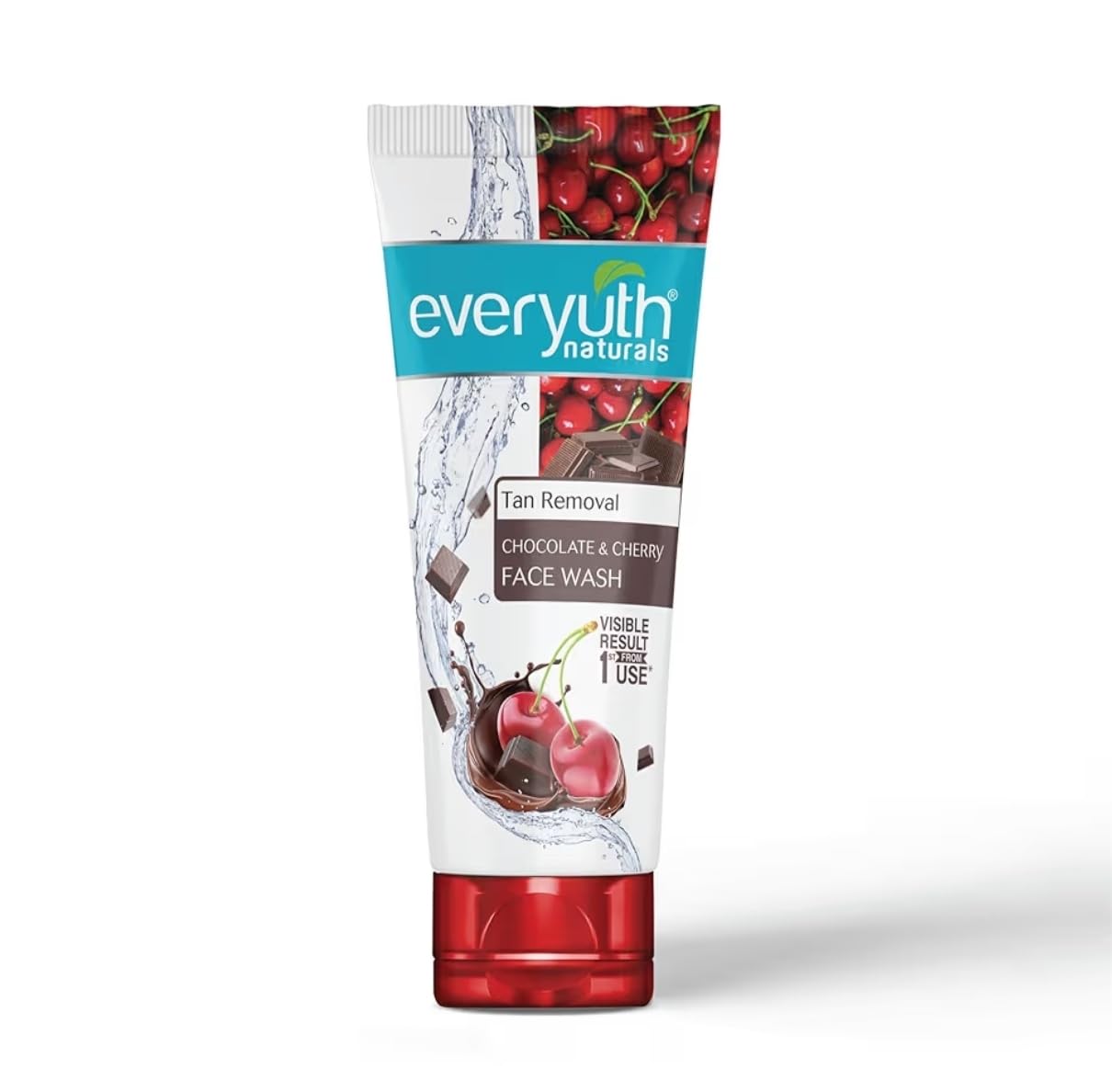 Everyuth Naturals Choco Cherry Face Wash 50G | Deep Cleansing Foaming Facial Cleanser With Chocolate & Cherry Extracts | Removes