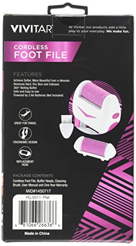Vivitar PG-V011 Cordless Foot File, White