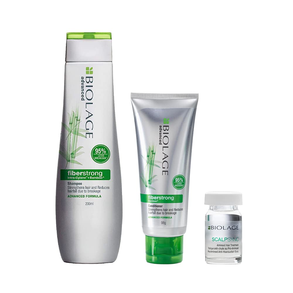 Biolage Advanced Fiberstrong Professional 200Ml Shampoo + 98G Conditioner + 60Ml Aminexil Hair Treatment
