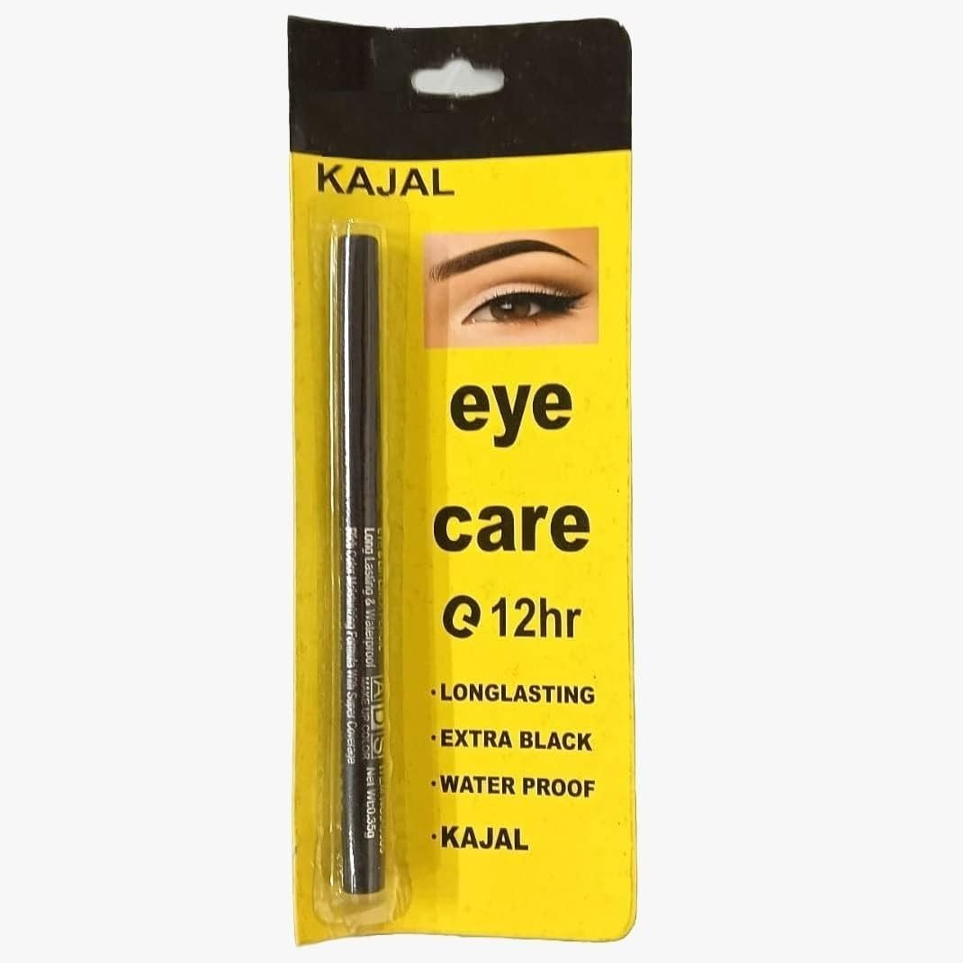Kajal Pencil Waterproof & Smudge Proof  Long Lasting Extra Black For Women, Smooth Glide Eye Pencil, Use As Eyeliner & Kajal Fo