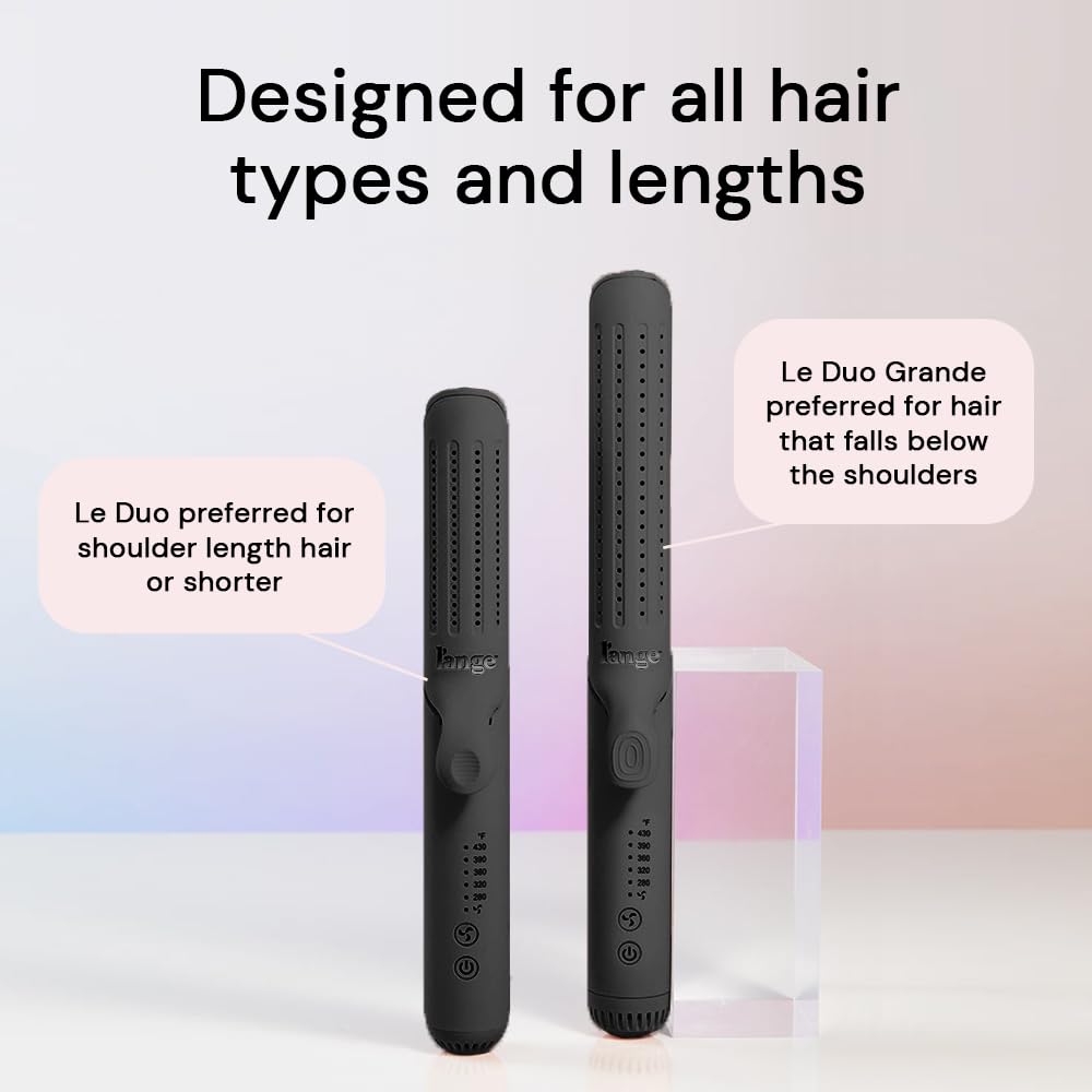 L'ANGE HAIR Le Duo Grande 360 Airflow Styler | 2-in-1 Curling Wand & Titanium Flat Iron Hair Straightener | Professional Hair Cu