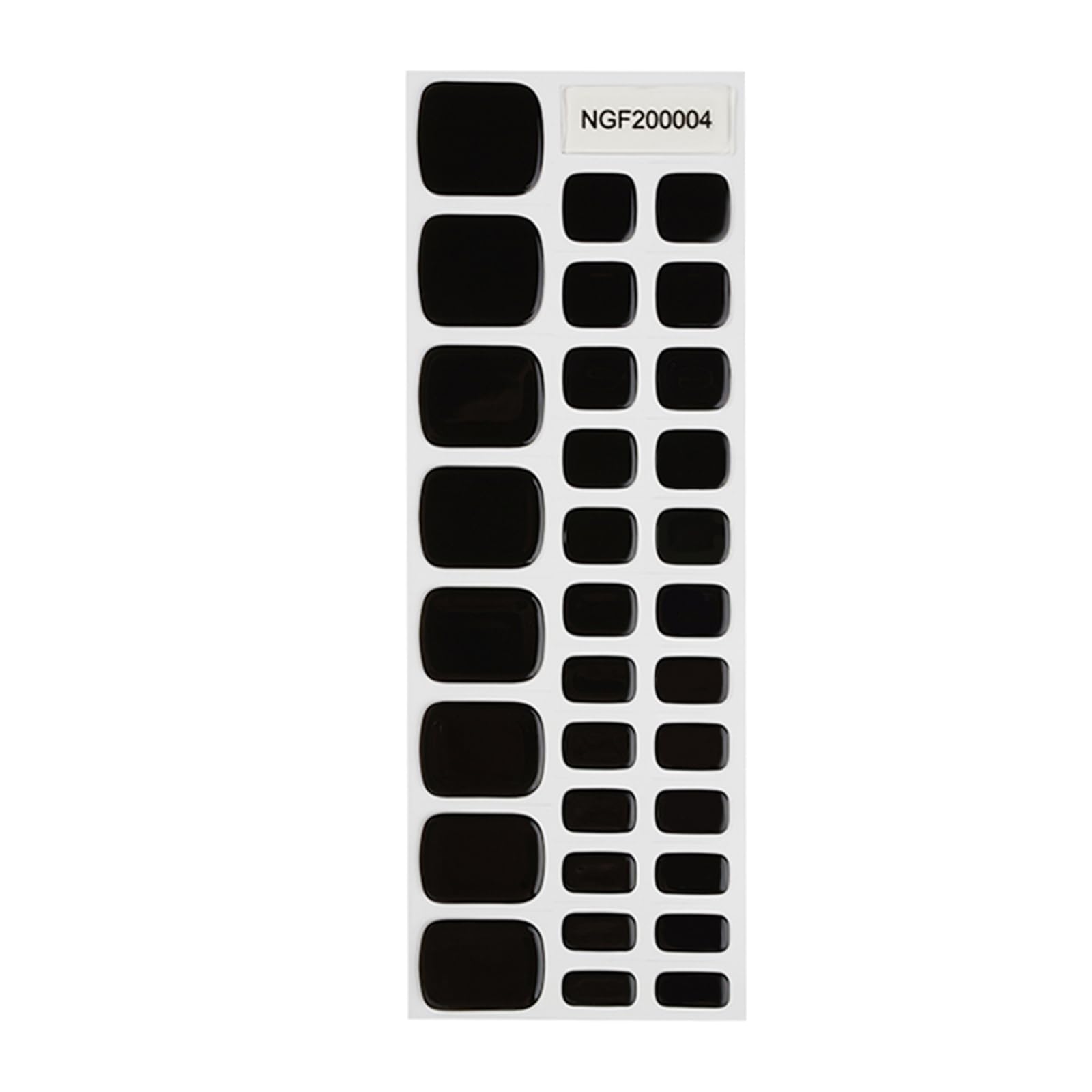Wekcekcek Semi Cured Gel Toenail Strips, 32 Black Gel Toenail Stickers - Works With Any Nail Lamps Gel Pedicure Strips Full Nail