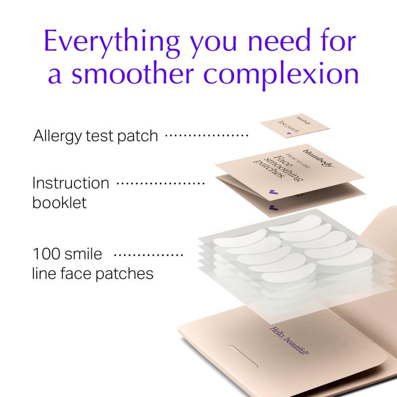 Blumbody Face Wrinkle Patches - Anti Wrinkle Facial Patches To Smooth Smile Lines - Non-Silicone Face Patches Wrinkles Tape For