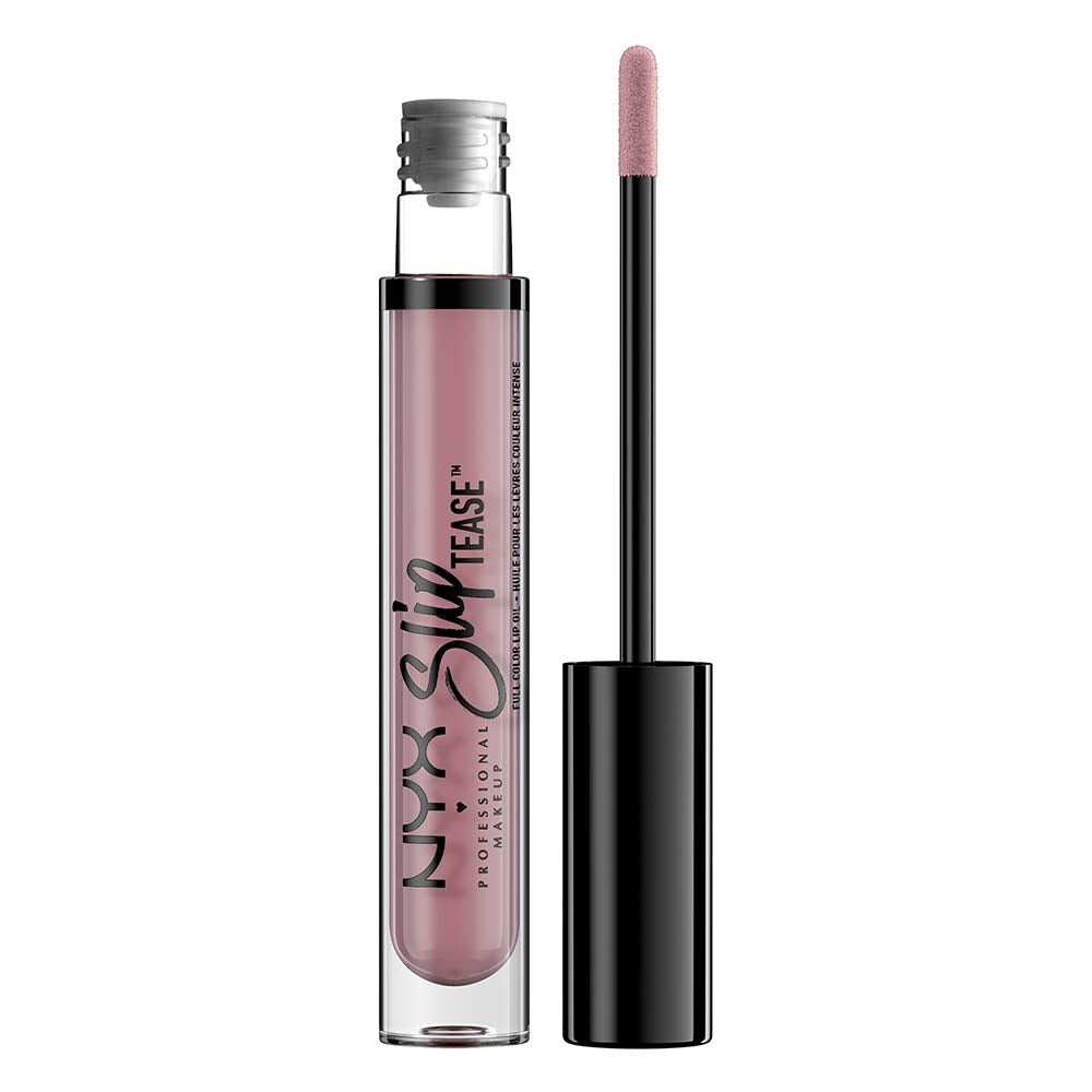 Nyx Professional Makeup Slip Tease Full Color Lip Oil, Liquid Lipstick - Entice (Cool Gray Plum)