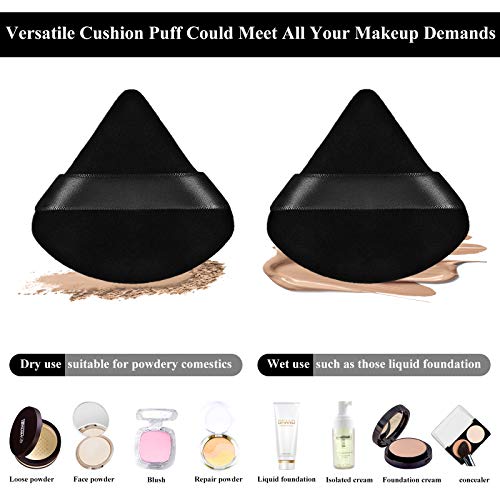 12 Pieces Triangle Powder Puff Face Cosmetic For Loose Powder Soft Body Washable Reusable Foundation Sponge Mineral Wet Dry Make