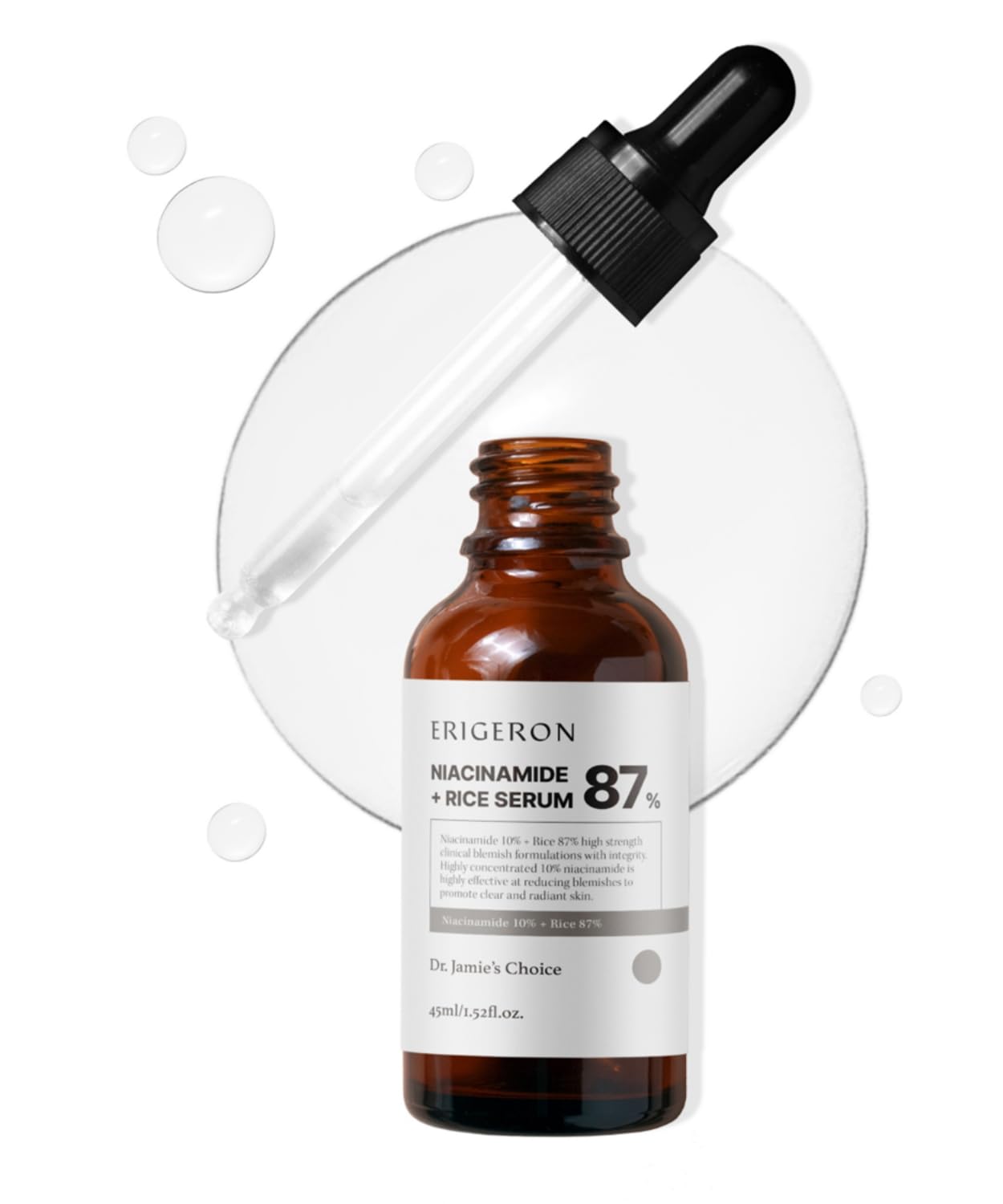ERIGERON Rice Serum 87% with 10% Niacinamide  Korean Skincare for Pores, Skin Texture  Ultra Hydrating Serum, Soothing & Gentl