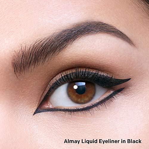 Almay Liquid Eyeliner, Waterproof, Fade-Proof Eye Makeup, Easy-To-Apply Liner Brush, 221 Black, 0.1 Oz