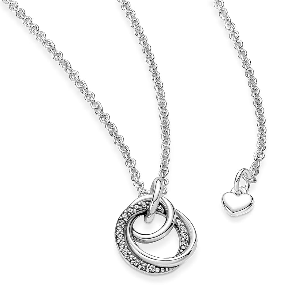 Pandora Family Always Encircled Pendant Necklace - Great Gift for Women - Adjustable Necklace with Lobster Clasp - Sterling Silv