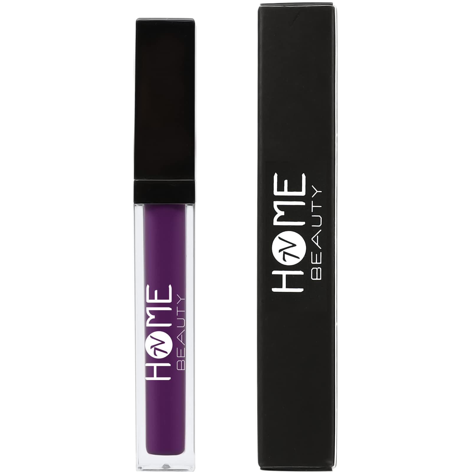 7V Home Beauty Dark Purple Matte Liquid Lipstick, Long Lasting High Pigmented Non-Stick Waterproof Dark Purple Lipstick (5Ml, #2