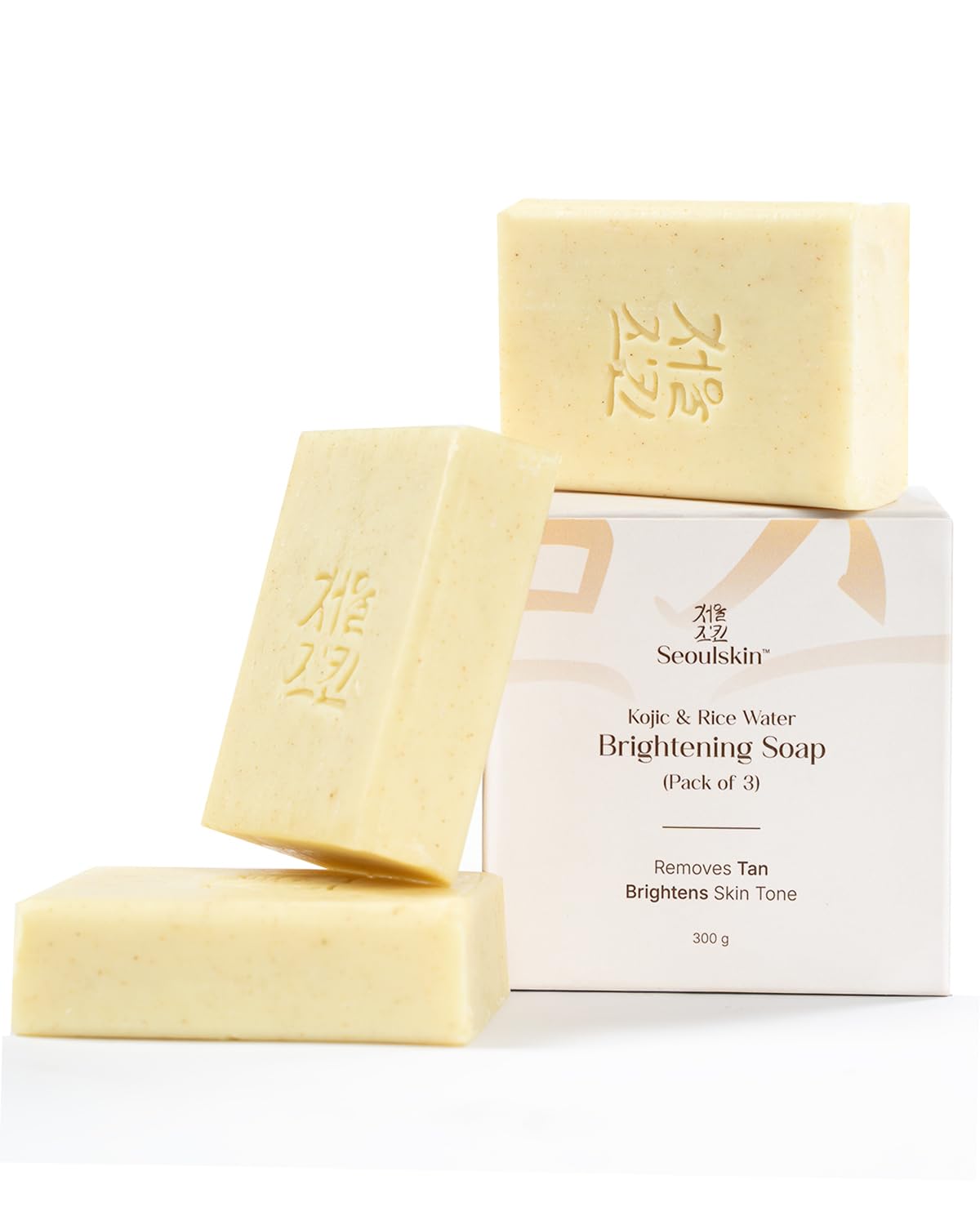 Seoulskin Kojic Soap With Rice Water | Pack Of 3 | Glowing & Brightening Kojic Acid Face Soaps| For Pigmentation, Dark Spots, Su