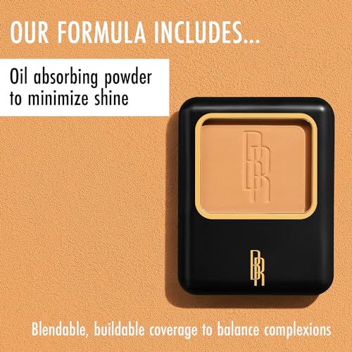 Black Radiance Pressed Powder, Buildable & Blendable Matte Finish Shine Control Compact With Mirror & Applicator, Cruelty-Free &