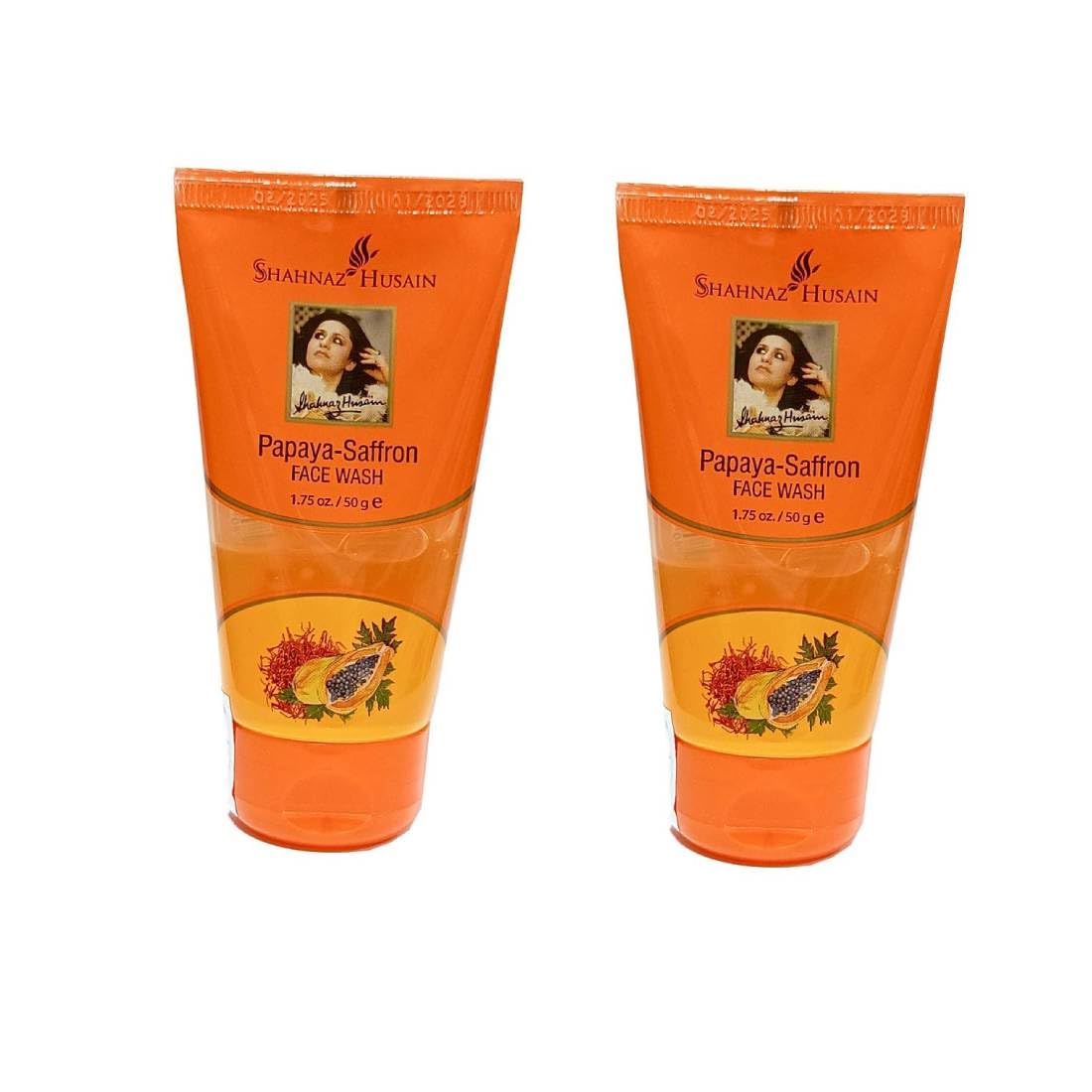 Shahnaz Husain PapayaSaffron Face Wash |50G. (Pack Of 2)