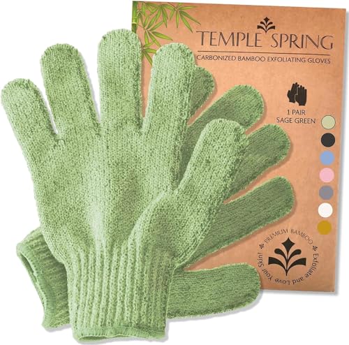 Exfoliating Gloves, Bamboo Exfoliator Mitt, Bathshower Scrub, Body Exfoliation Hand Mitten, Beauty Scrubsloofah, Ingrown Hairdea