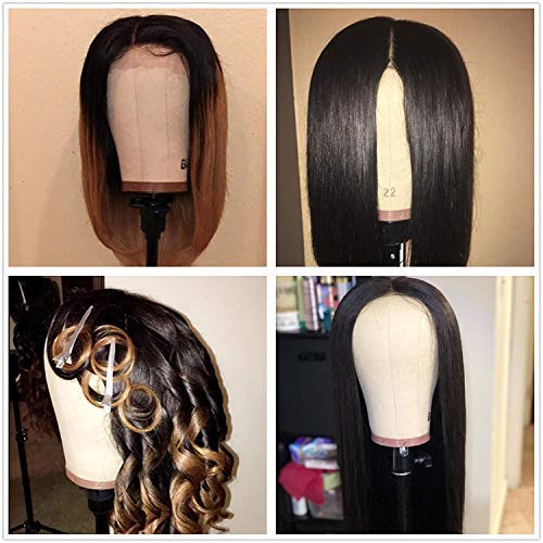 Gex 23'' Canvas Cork Wig Block Mannequin Head For Wig Making Drying Styling Display With Table C Clamp Stand Holder (Light Brown