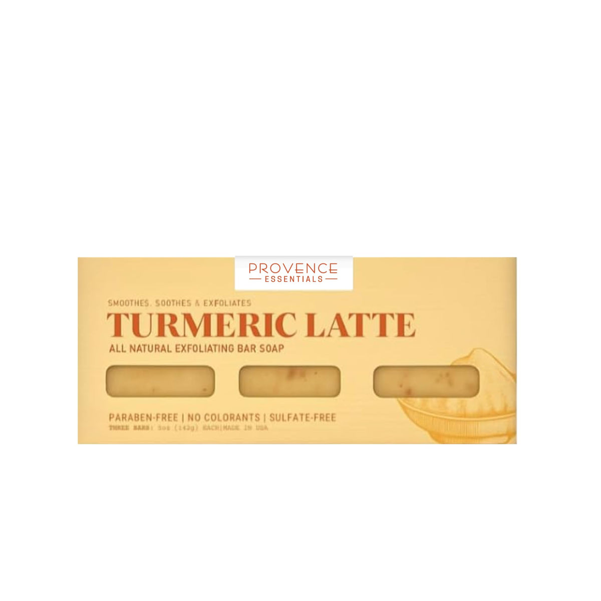 PROVENCE ESSENTIALS Turmeric Latte Bar Soap 5 oz Golden Yellow 3-Pack ...