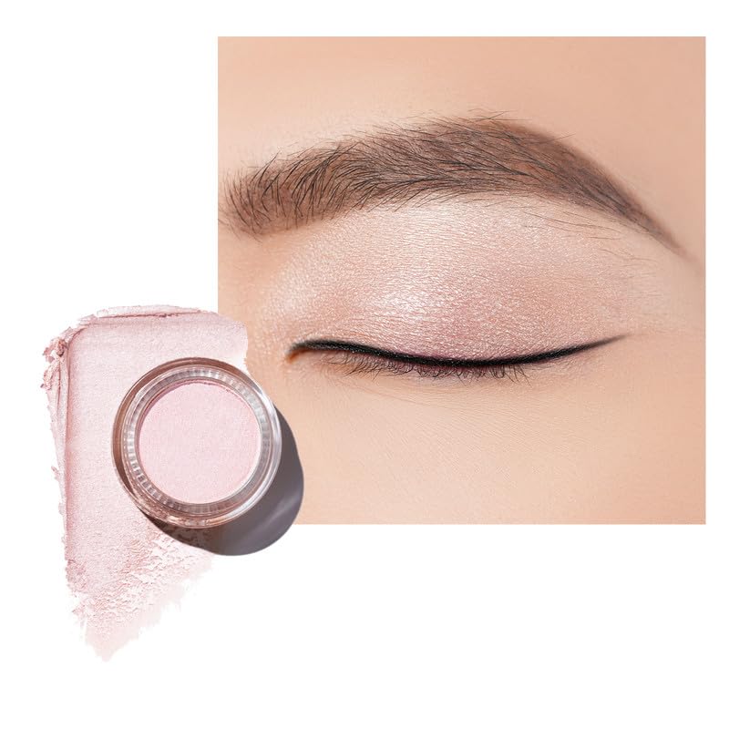 Oulac Pinky Beige Pearly Eyeshadow With Silver Sheen, Soft SpongeLike Texture, Infused With Shea Butter & Jojoba Oil, CreaseFr