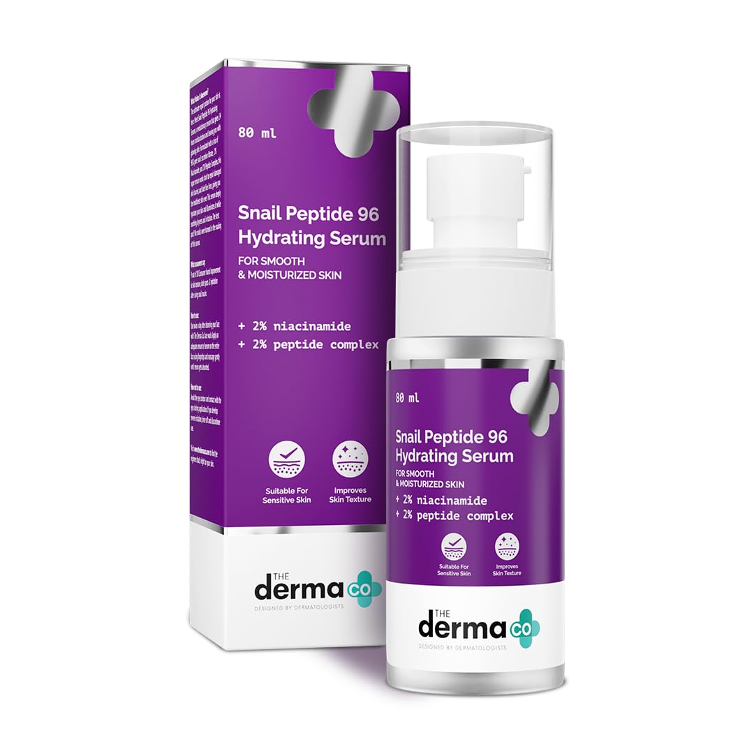 The Derma Co Snail Mucin 96 Hydrating Serum | Gives Up To 24-Hour Moisturization | Helps Enhance Skin Texture | Lightweight & No