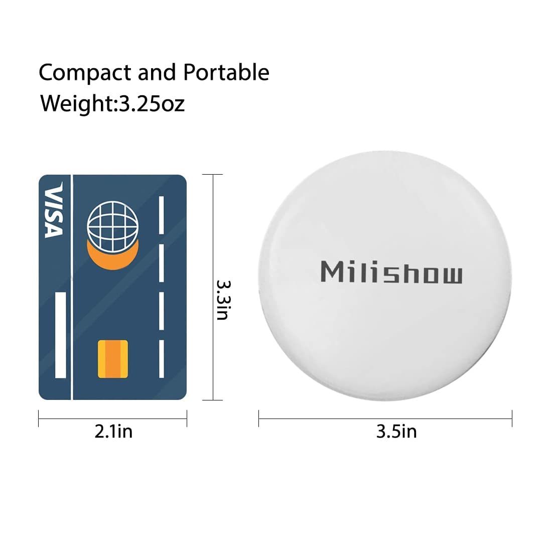 Milishow Compact Mirror With Led Light,1X/10X Magnifying Rechargeable Mirror,3.5In, Dimmable Travel Mirror For Purse,Pocket,Hand