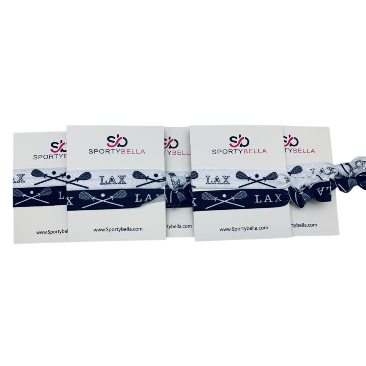 Sportybella Lacrosse Hair Ties for Girls - No Crease, No Tug Ponytail Holders with Lacrosse Design. Lax Party Favors and Gifts f