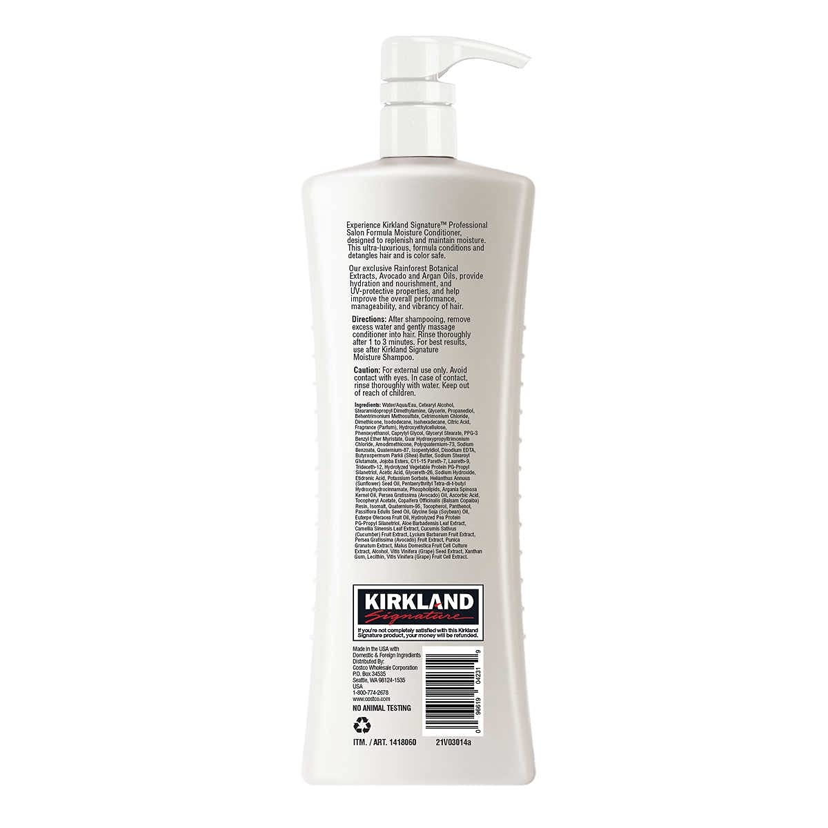 Kirkland Signature Moisture Conditioner, 33.8 Fluid Ounce (3 Pack)