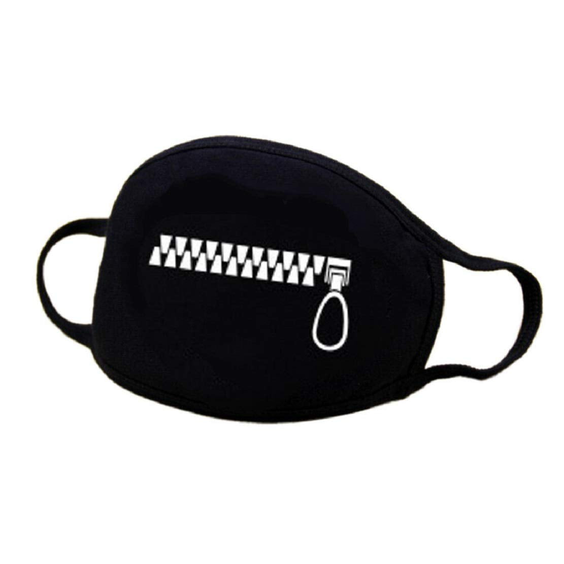 Vritraz Glow In The Dark Luminous Unisex Cotton Blend Face Mouth Mask Black For Man Woman Bigzip