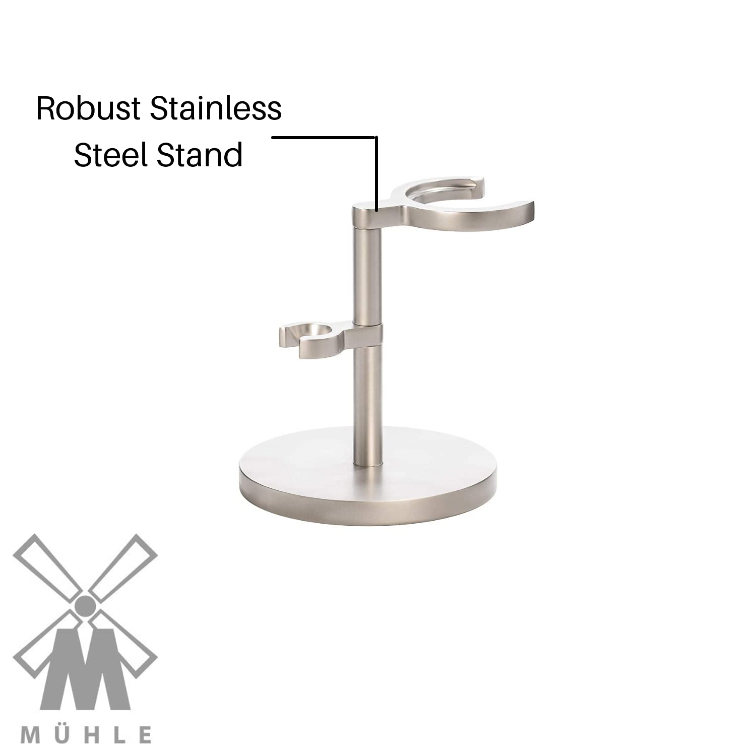 Mhle Rocca Stand For Razors & Shaving Brushes | Shave Accessory | Matt Stainless Steel