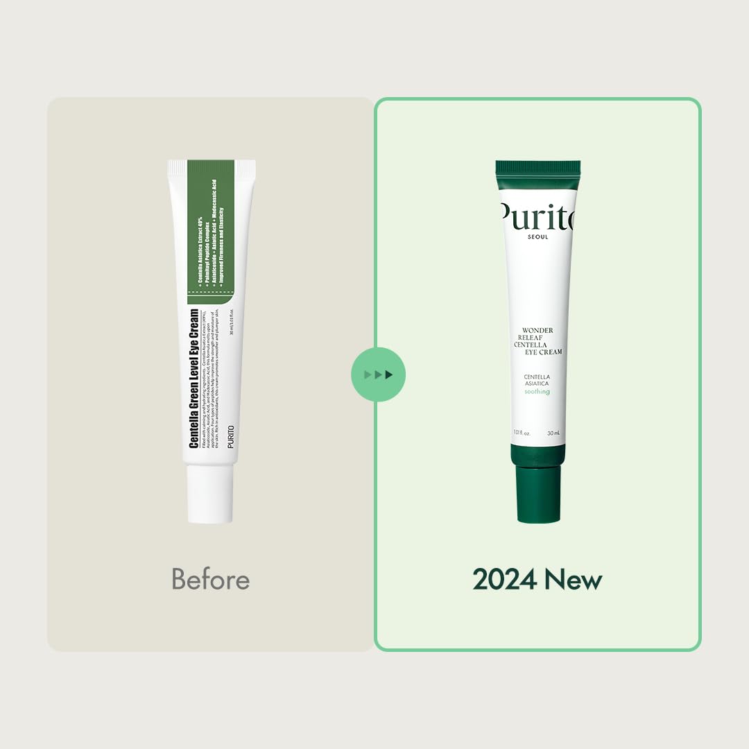 Purito Centella Eye Cream, Korean Centella, For Sensitive Skin, Soothing, Facial Eye Cream For Face, Dark Circles, Wrinkles, Puf