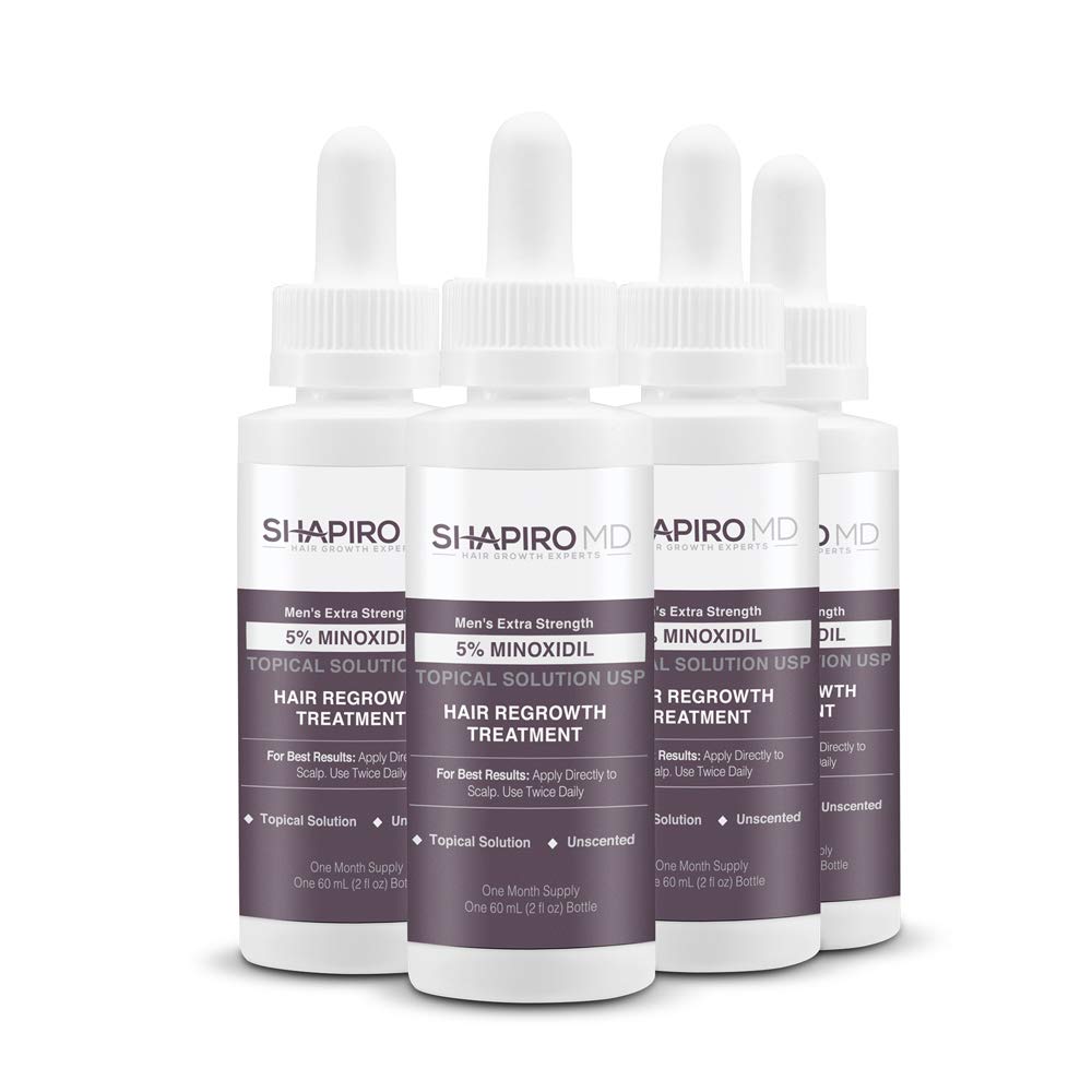 Shapiro MD Hair Growth Experts Minoxidil 5% Topical Solution for Men's Hair Growth, Serum Promotes Hair Regrowth by Reactivating