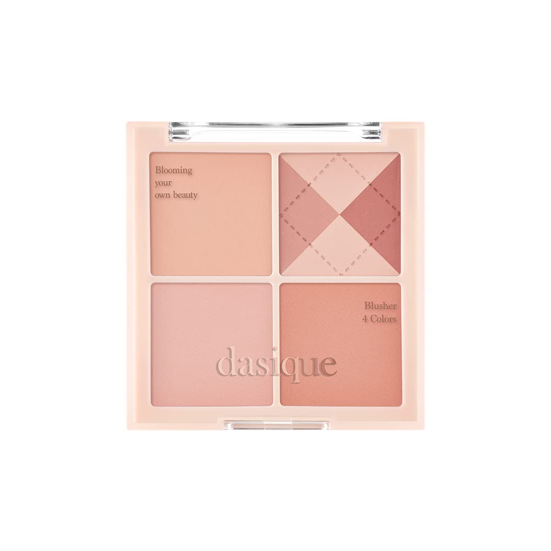 Dasique Blending Mood Cheek #04 Beige Knit l Vegan, Cruelty-Free l 4 Blendable Shades in Lightweight, Long-lasting, Smooth Powde
