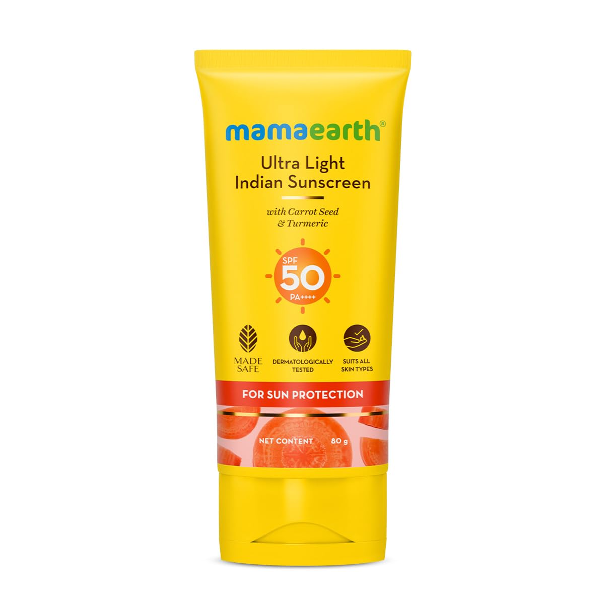 Mamaearth Ultra Light Sunscreen Lotion | Organic & Natural Spf 50 Broad Spectrum Sunblock Suntan Lotion With Turmeric & Carrot S