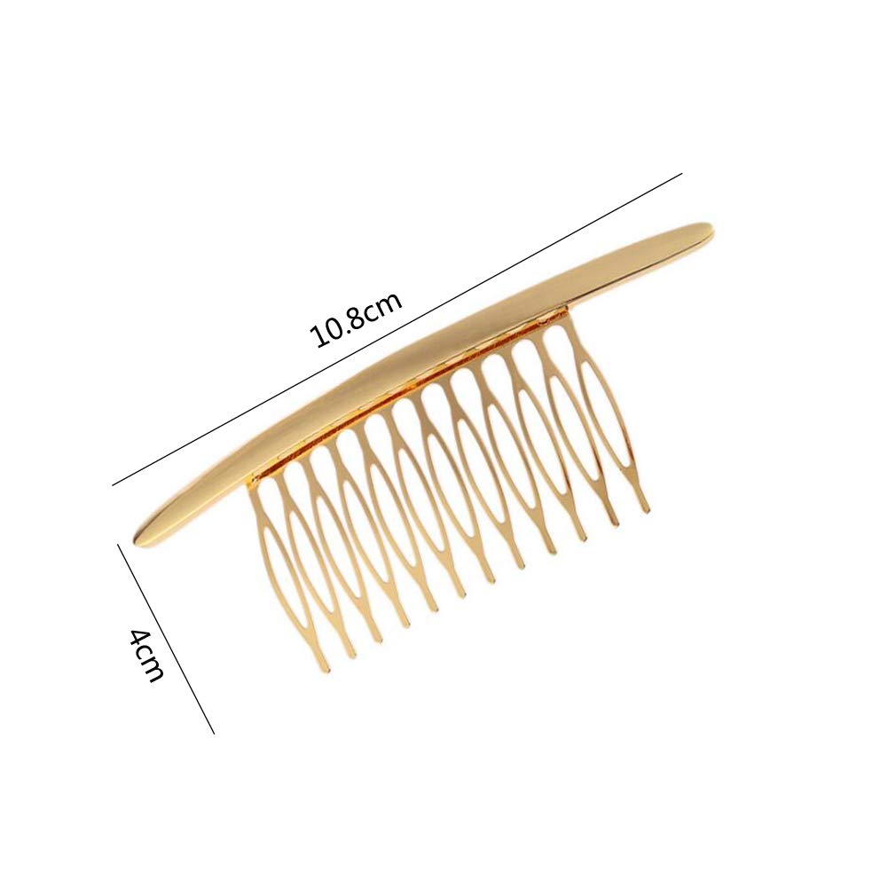 2PCS Alloy Curved Hair Comb (Silver+Gold) Headwear Hair Side Comb French Twist Comb Hair Clip Jewelry Sparkle Styling Tools Hair