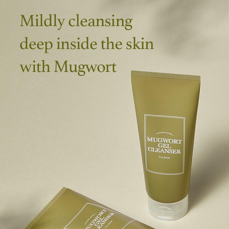 I'M From Mugwort Gel Cleanser 150Ml, Mugwort 60%, Calming, Soothing, Mild Low Ph Korean Face Wash For Sensitive Skin, Irritated