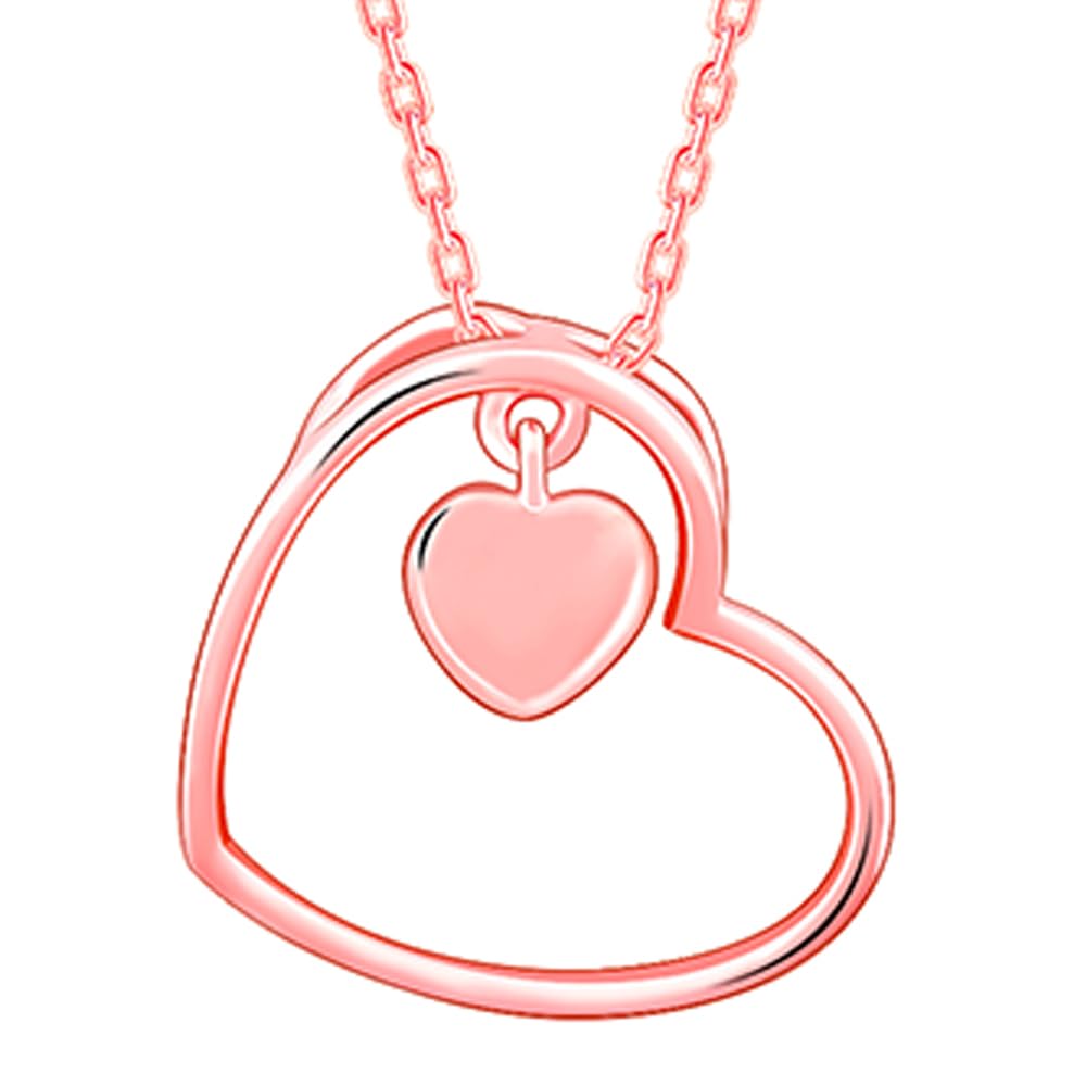 GIVA 925 Silver Anushka Sharma Rose Gold Heart Necklace| Rakhi Rakshabandhan Gift for Sister Bhabhi, Gifts for Women & Girls | W