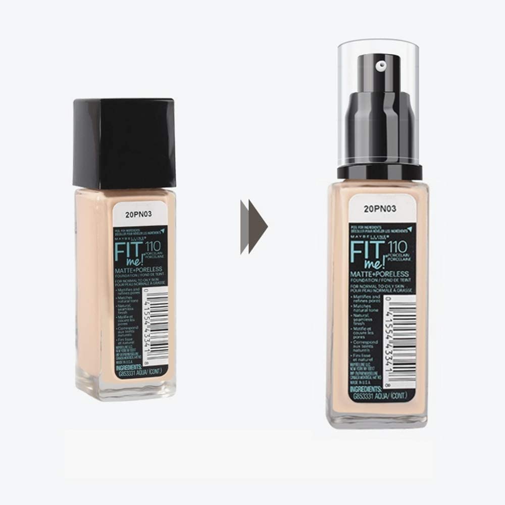 2Pcs Replacement Press Cover Air Pump For Maybelline Fit Me Matte + Poreless Liquid Foundation Makeup Base (Black)