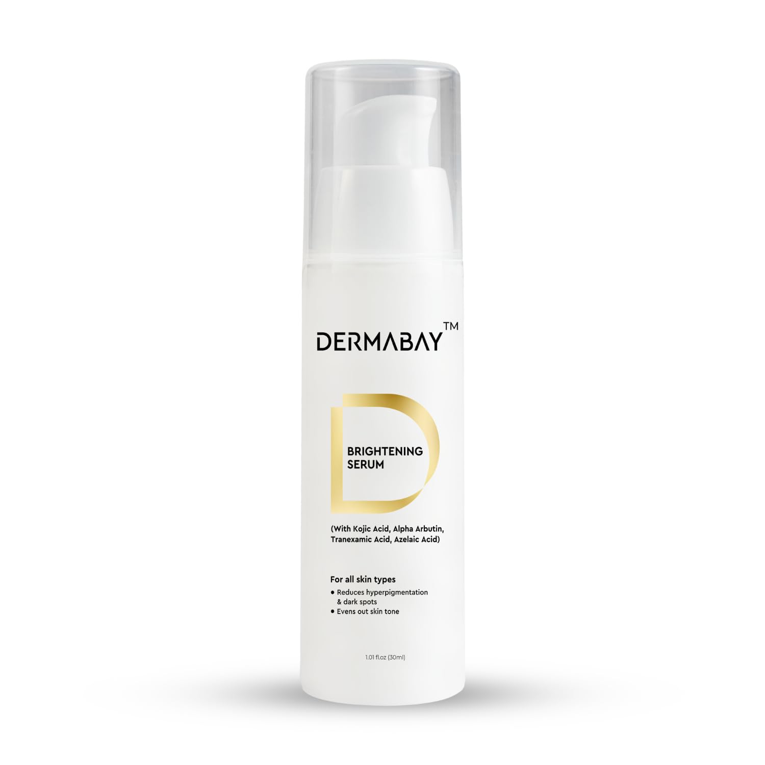 Dermabay Skin Brightening Face Serum, For Dark Spots, Pigmentation, Uneven Skin Tone, With Kojic Acid & Alpha Arbutin, 30 Ml