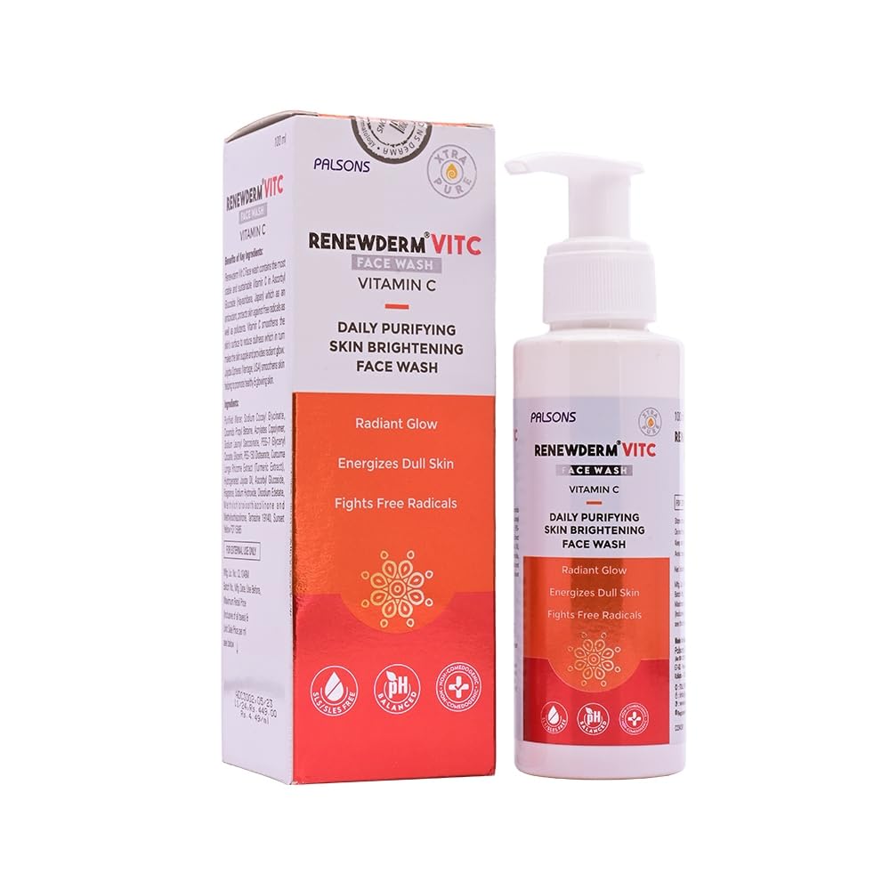 Renewderm Vit C Face Wash With Vitamin C, Jojoba Spheres For Radiant Glow, Healthy And Youthful Skin I Fights Against Free Radic