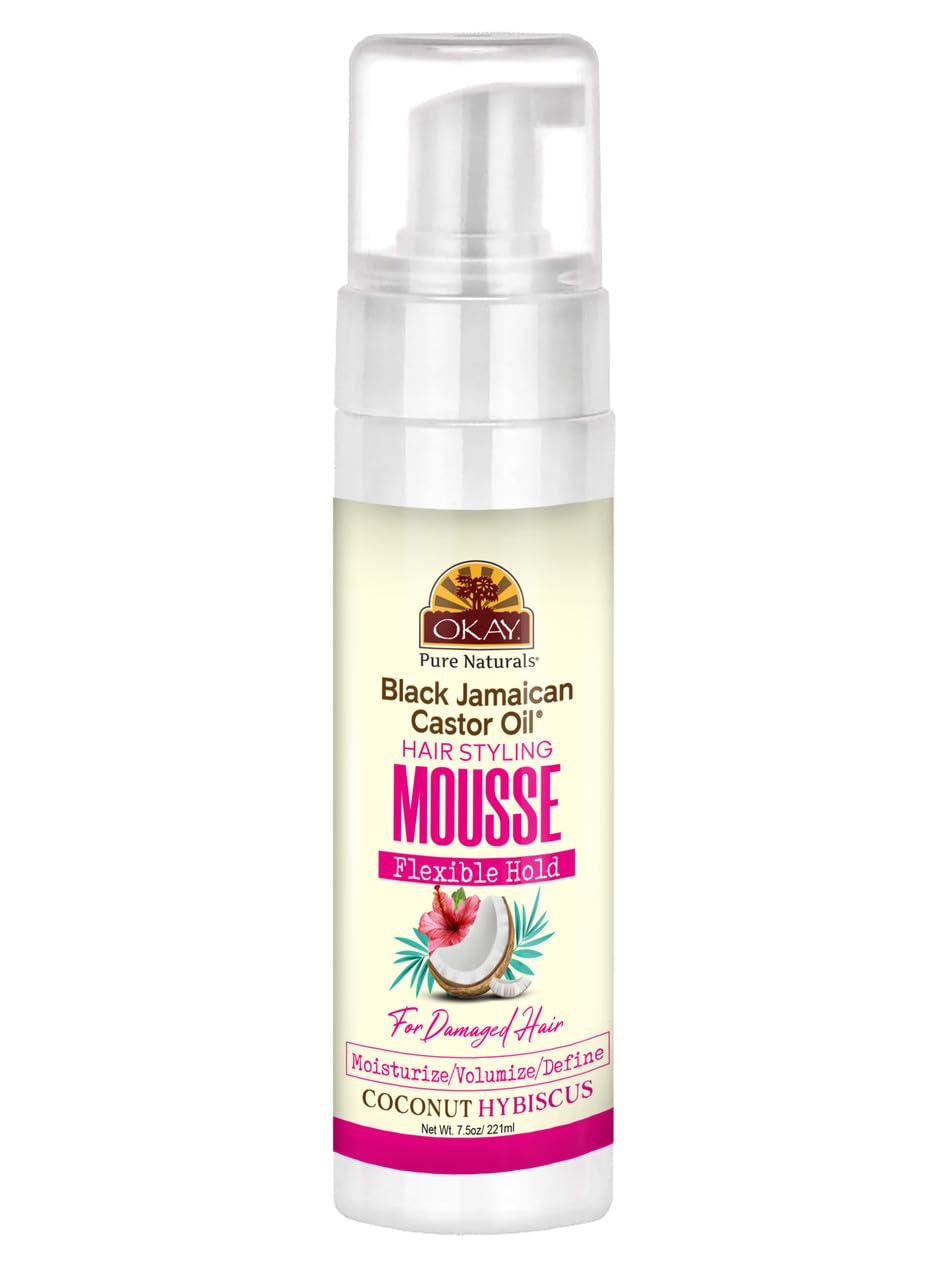 Okay Mousse Flexible Hold Coconut Hibiscus Damaged 7.5 Ounce (221Ml)