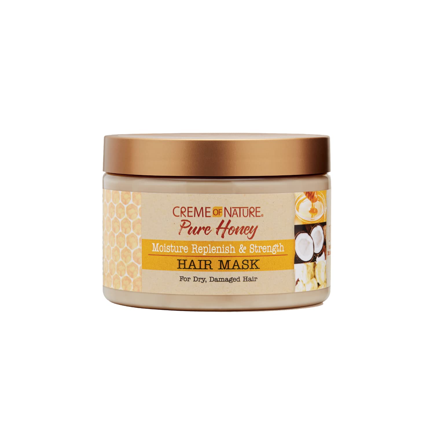 Creme of Nature Hair Mask, Pure Honey, Coconut Oil and Shea Butter Formula, Moisture Replenish & Strength, 11.5 Oz