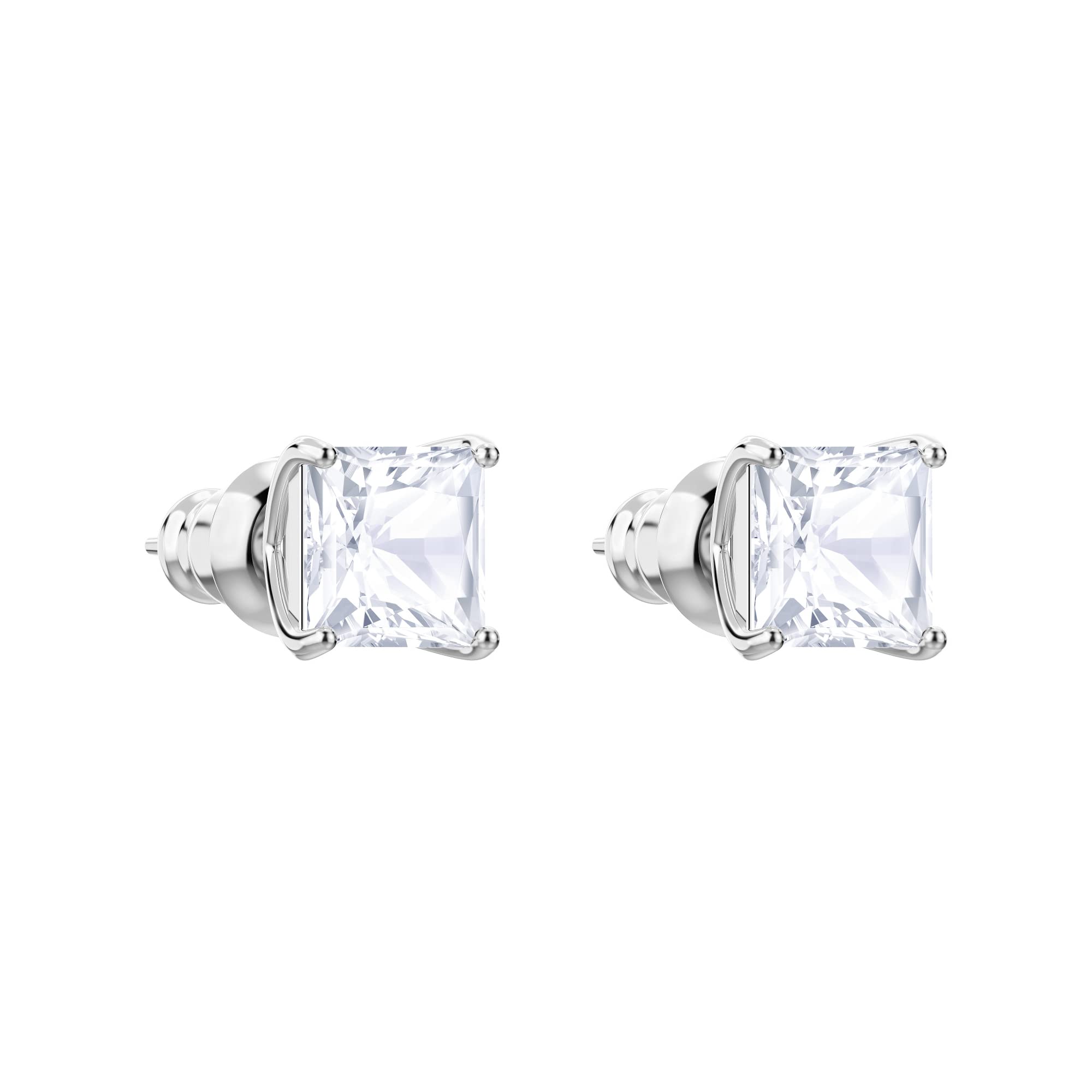 Swarovski Stilla Attract Rhodium Plated And Zirconia Studd Earrings 5430365 For Women