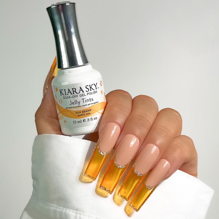 Kiara Sky Soak Off Jelly Tint Gel Polish 0.5 Fl Oz, Sun Beams
