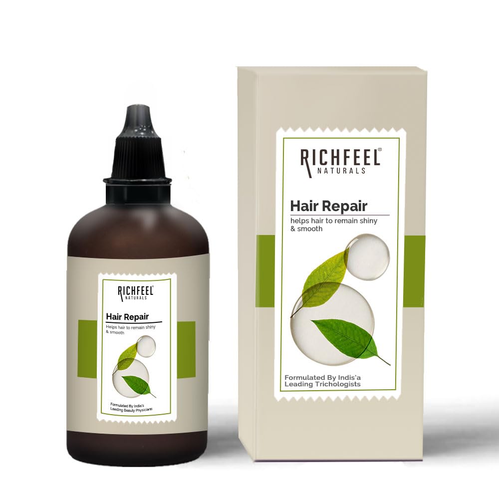 Richfeel Hair Repair Serum For Women & Men|All Hair Types For FrizzFree, Smooth & Glossy Hair |With Argan Oil & Vitamin E | 60 