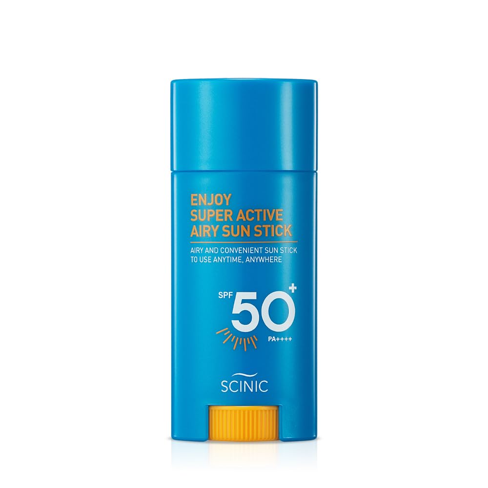 Scinic Enjoy Super Active Airy Sun Stick Spf50+ Pa++++ 0.53Oz (15G) | Strong Uv Protection Anytime, Anywhere Air-Light, Clear |