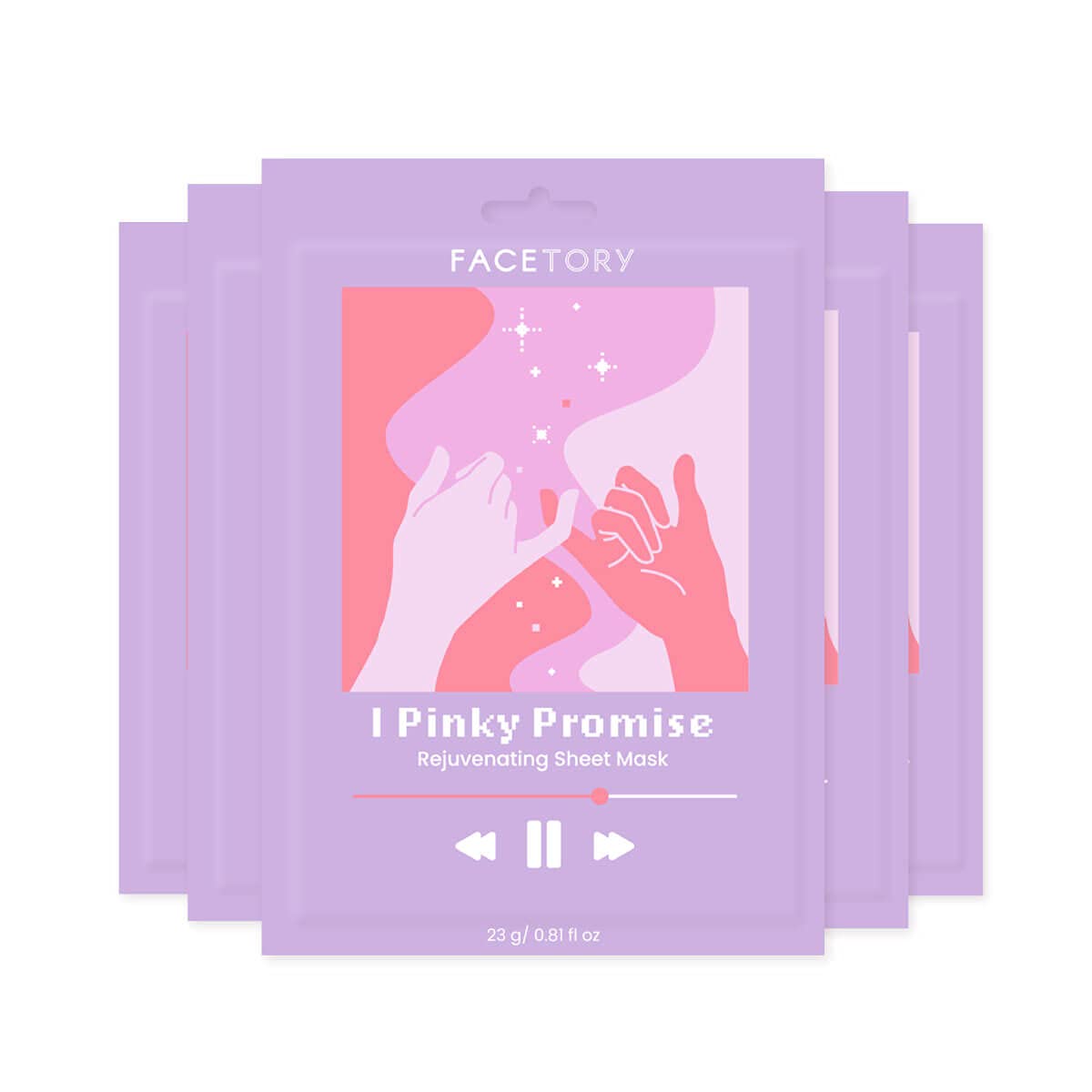FACETORY I Pinky Promise, Korean Beetroot Face Mask, Radiant Skin, 5 Pack