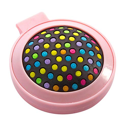 Frackosn Light Pink Round Travel Mini Hair Comb With Make Up Mirror Pocket Hair Brush Folding Hair Brush For Travel,Gift For Fri