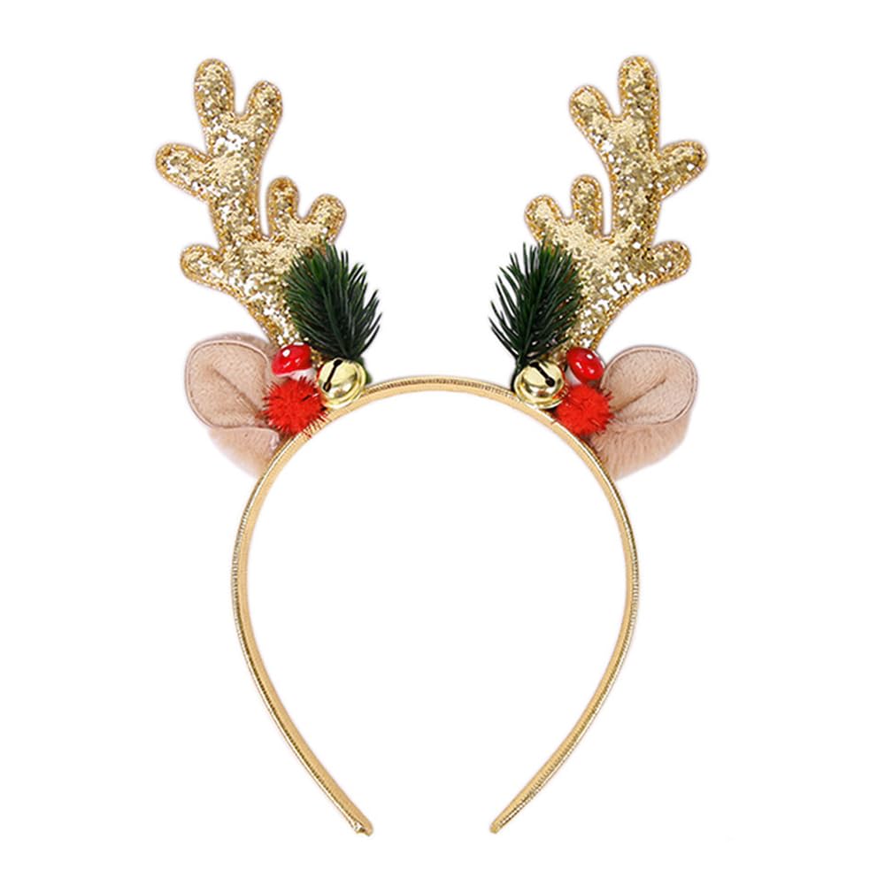 AIUPUOC Reindeer Antlers Headband Christmas Headbands for Women Reindeer Headband Hair Accessories Elk Deer Horn Hair Band 1Pcs