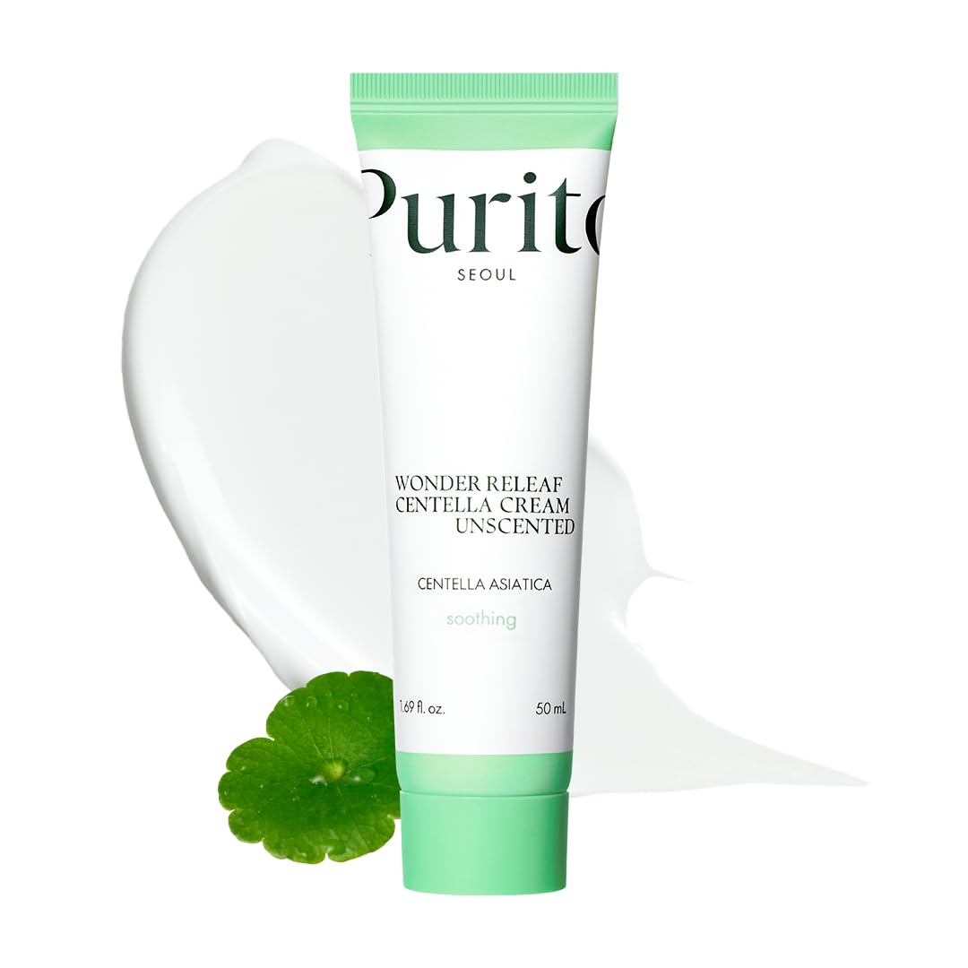 Purito Centella Unscented Cream, Korean Centella, For All Skin Types, Soothing, Facial Cream For Face, K-Beauty, Korean Skin Car
