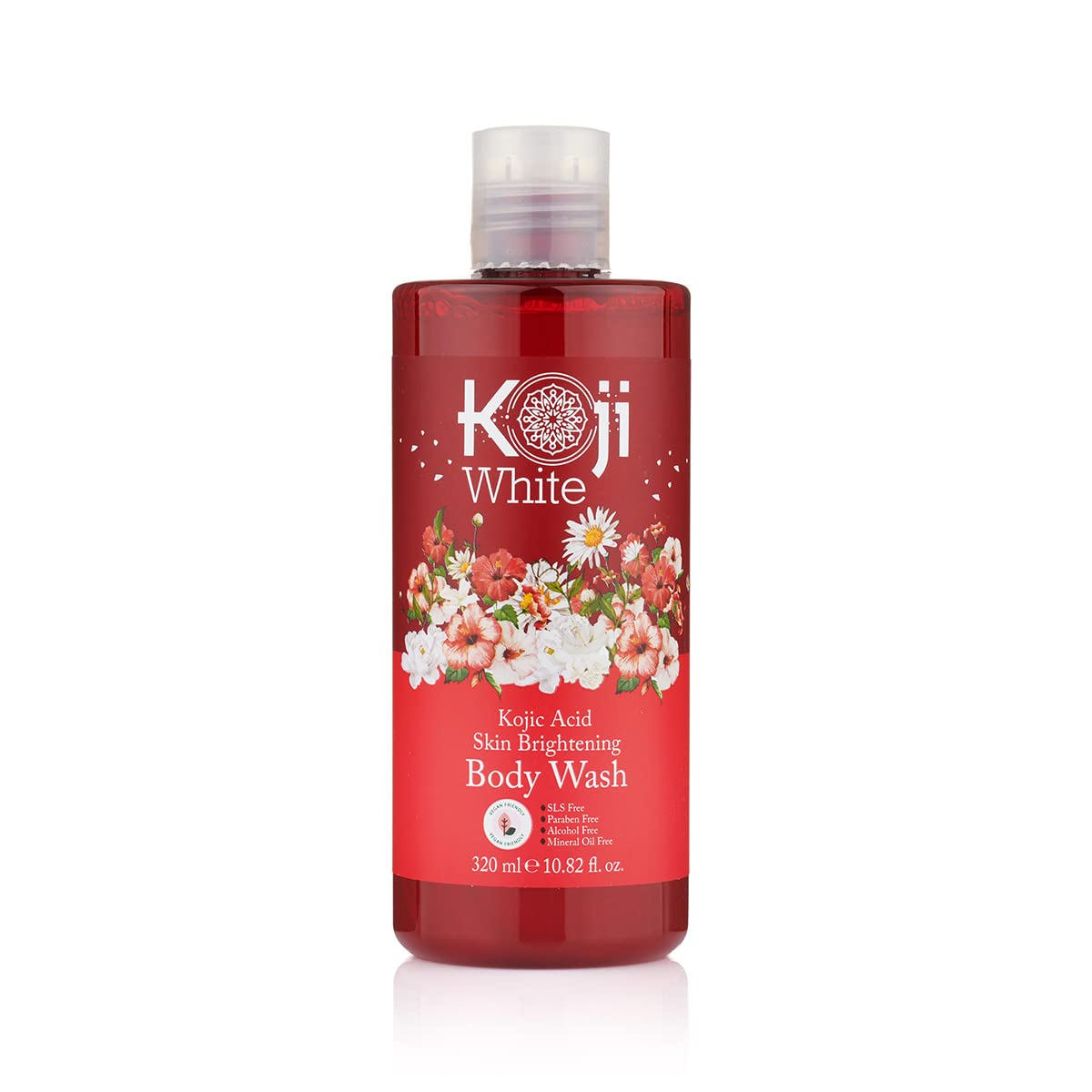 Koji White Kojic Acid Skin Brightening Body Wash - Daily Moisturizing Skin Cleanser, Uneven Skin Tone with Flower Acid Extracts,