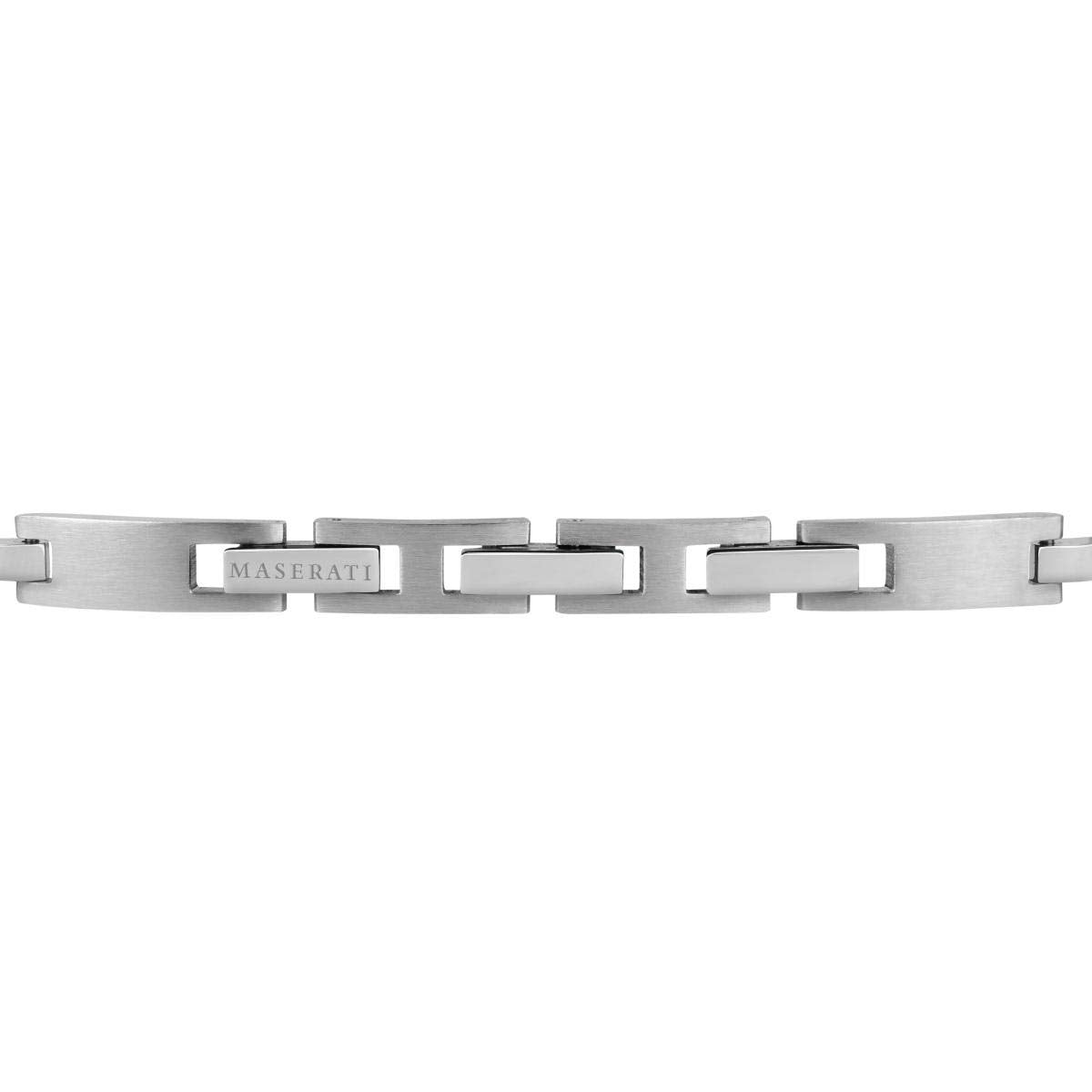 Maserati J Steel And White Leather Jm218Amd03 Men'S Bracelet