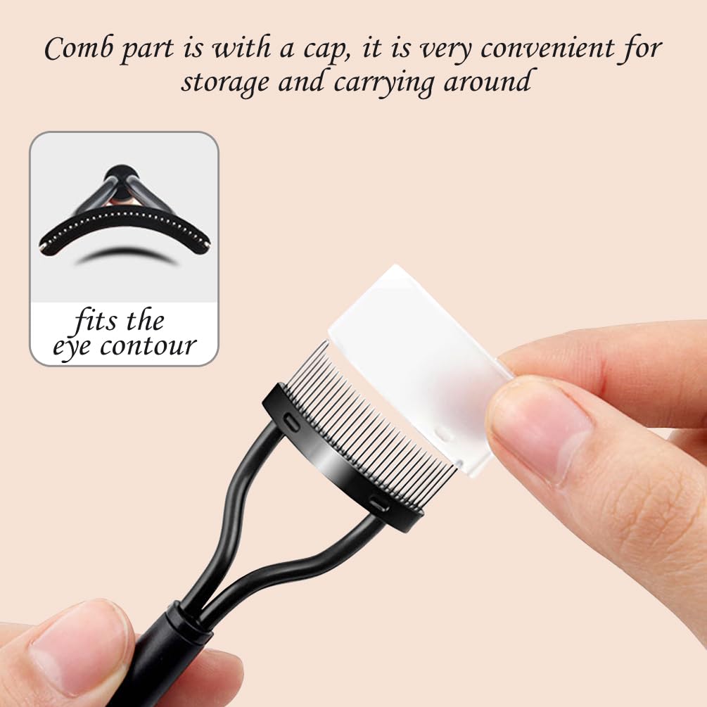 KINGMAS Eyelash Comb Separator, Eye Lash Separator Eyelash Definer Mascara Comb Applicator With Cover - Arc Designed
